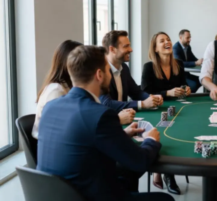 Ukázka privátní párty s pokerovým turnajem a společenskou zábavou